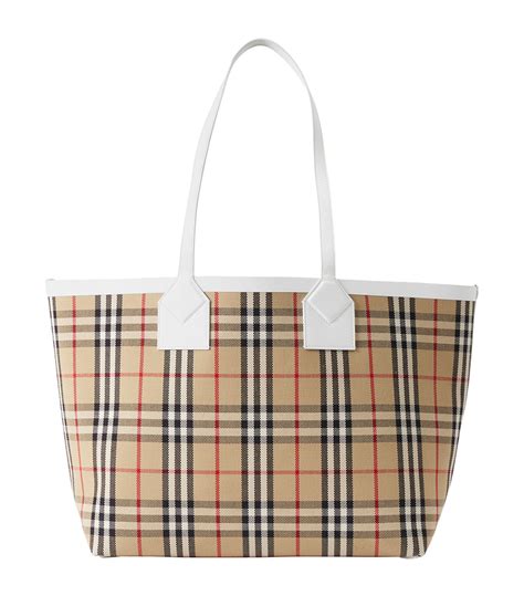 burberry check cotton canvas tote|burberry outlet tote bags.